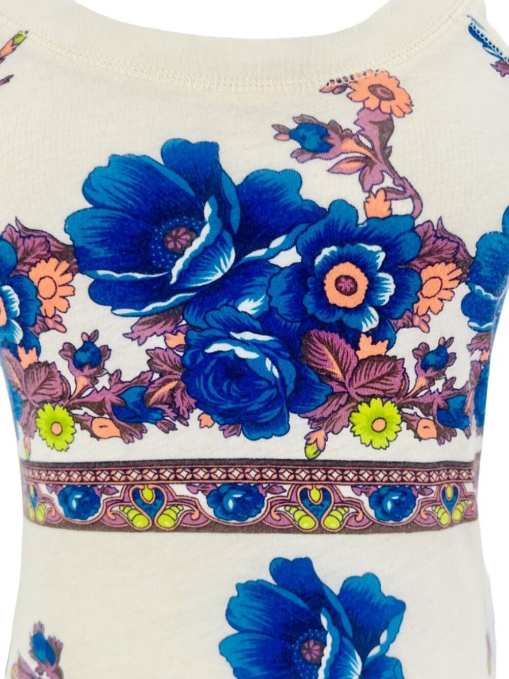 RARE VTG Free People Floral Crochet-Lace Shoulder Tunic Top | Boho Cottagecore S - Picture 4 of 13